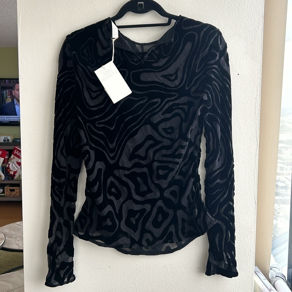 ULLA JOHNSON QUINN BLOUSE NOIR - Picture 6 of 7